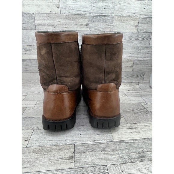 UGG‎ Australia Mens Beacon Brown Leather Sheepskin Winter Boots 5485 Size 8